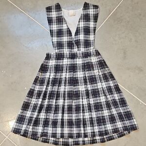 Chic Plaid V-Neck Kids Dress